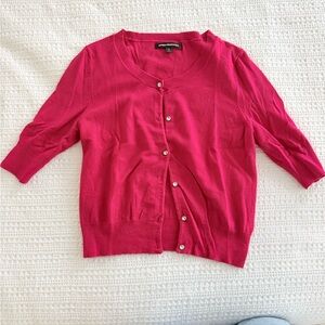 Vibrant Pink Button-Up Cardigan